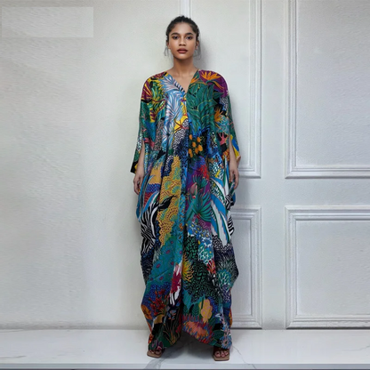 🔥Sommer Kaftan Kuwait Frauen Boho Print Strand Abaya