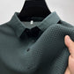 Ice Silk Schnell trocknendes Revers-Poloshirt Hohe Elastizität Bügelfrei Atmungsaktiv Casual T-Shirt