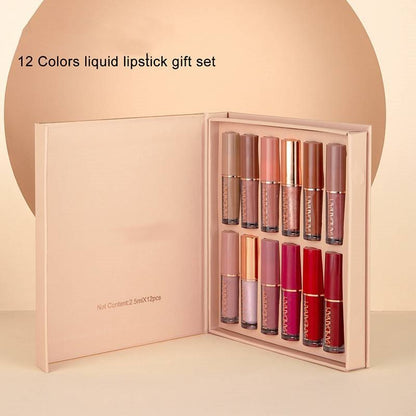 🔥12 Farben mattes flüssiges Lippenstift-Set